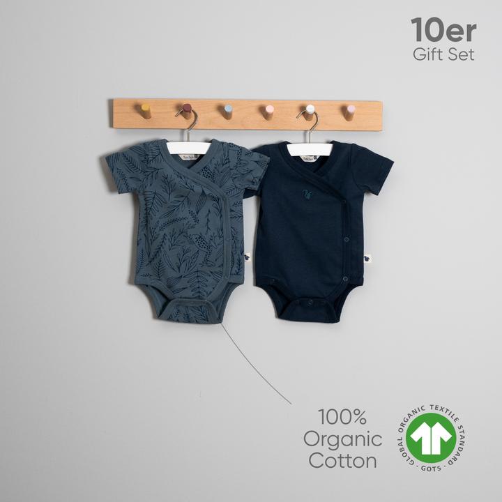 Immagine prodotto TotsTale Premium 10-teiliges Geschenkset aus Bio-Baumwolle – Erstausstattung für Neugeborene (50, 56, 62, 68)