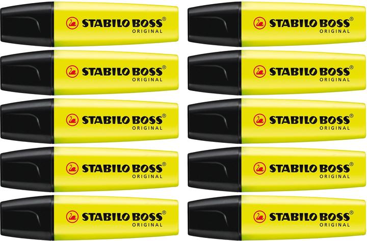 Produktbild STABILO BOSS ORIGINAL Textmarker (Gelb, 5 mm, 10 x)