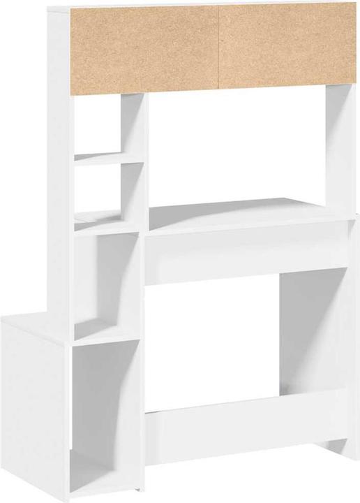 Actual product image VidaXL Desk with shelf White 100x45x140 cm Wood-based office desk Table (100 x 45 x 140 cm)