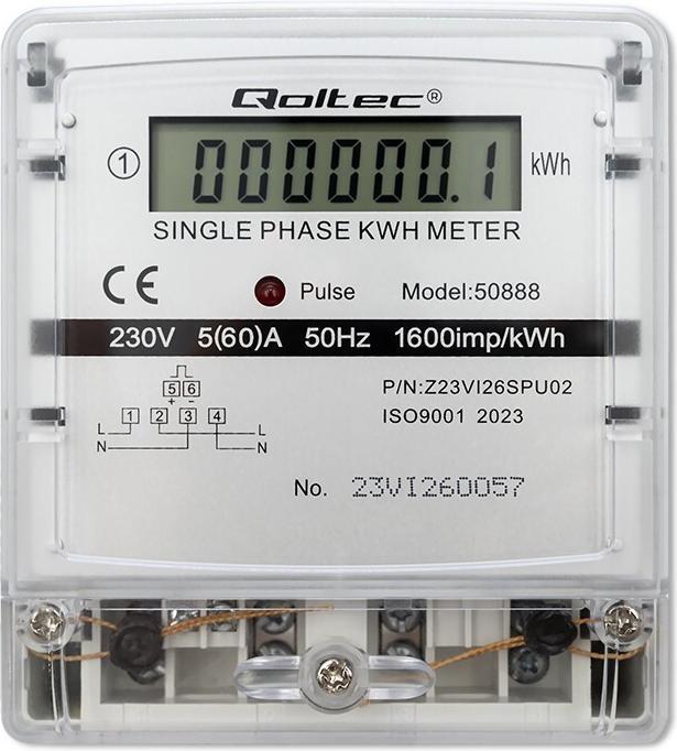 Produktbild Qoltec Jednofazowy elektroniczny licznik | miernik zużycia energii | 230V | LDC