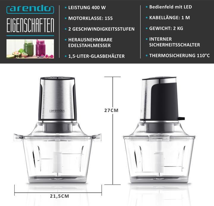 Actual product image Arendo Zerkleinerer (1500 ml, 400 W)