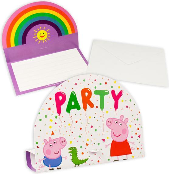 Image du produit Amscan 8 sets d'invitation Peppa Pig (8 pcs)
