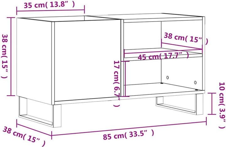 Actual product image VidaXL Plattenschrank Schwarz 85x38x48 cm Holzwerkstoff, Farbe