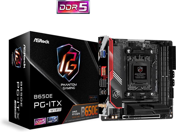 Image du produit AsRock B650E PG-ITX WiFi (AM5, AMD B650E, Mini-ITX)