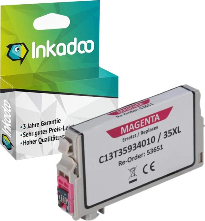 Actual product image Inkadoo Printer cartridges compatible with Epson C13T35934010 / 35XL ink cartridge, magenta magenta (M)