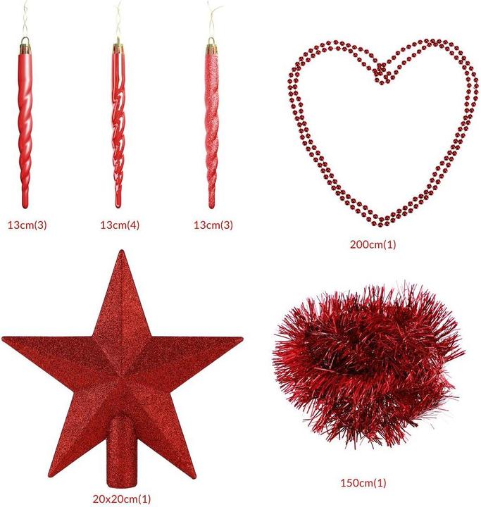 Immagine prodotto Deuba Decorazioni per l'albero di Natale 77 pezzi (77 -parte)