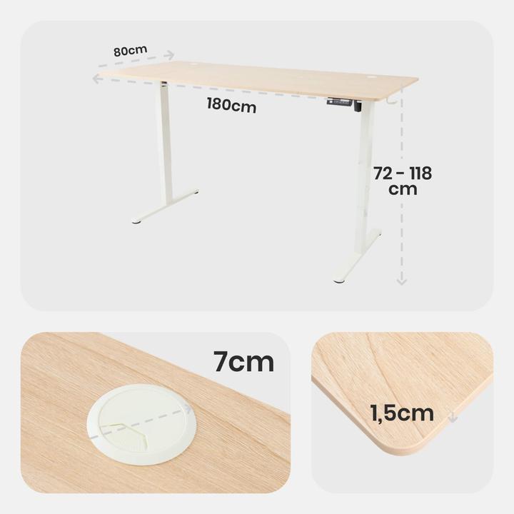 Produktbild Arebos Schreibtisch (180 x 80 x 72 cm)