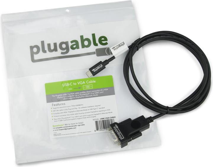 Actual product image Plugable USB C to VGA Cable (USB-C)