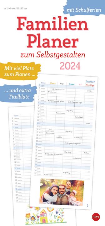 Produktbild Familienplaner zum Selbstgestalten 2024 (21 x 45 cm, Deutsch)