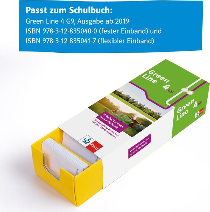 Produktbild Green Line 4 G9 (ab 2019) - Klasse 8 Vokabel-Lernbox zum Schulbuch (Deutsch, Englisch, Klett Lerntraining, 2022)