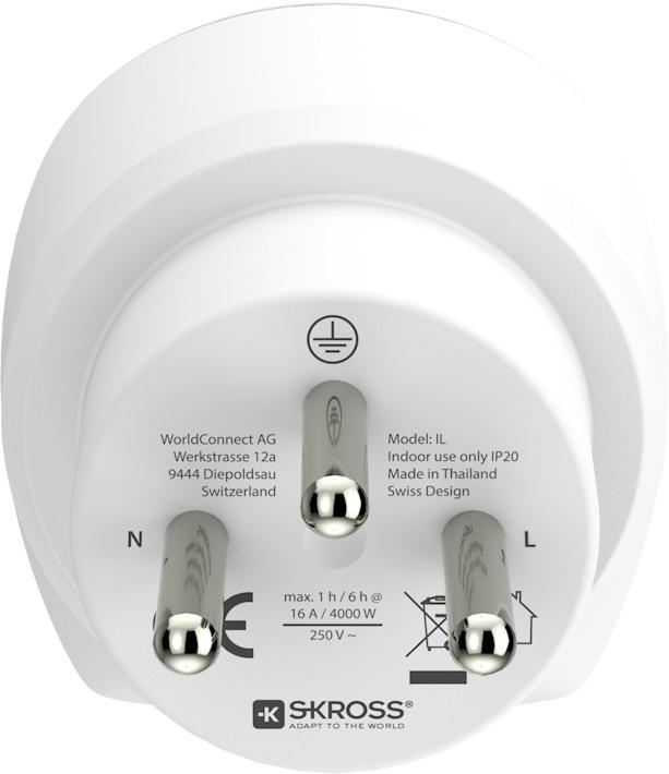 Actual product image Skross World to Israel