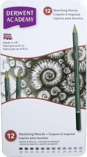 Image du produit Derwent Crayon graphite Sketching gris, 12 pièces (HB, 3B, 5H, 2B, H, 3H, 6B, 4B, 4h, 12 x)