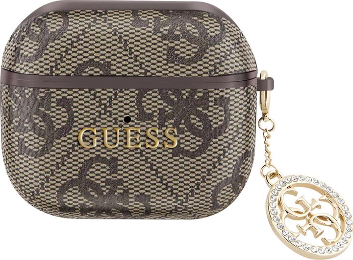 Actual product image Guess Case for Airpods 3 4G Script with glittering charm with rhinestone embellishment (Headphone sleeve)