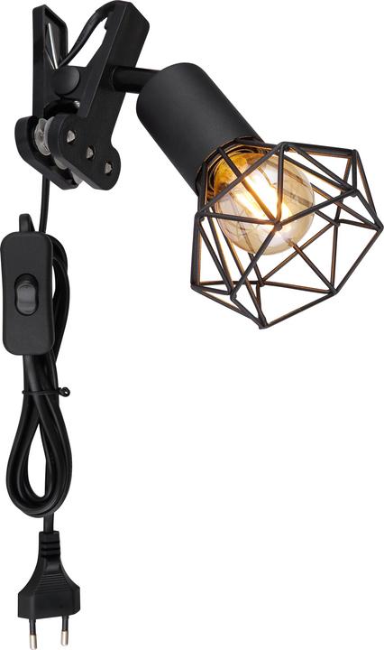 Actual product image Globo Clamp spotlight Xara I black matt 1xE14 (E14)