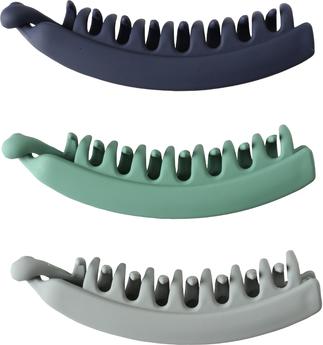 Produktbild Trisa Fashion Banana Haarclip Navy, Grün, Grau 3 Stk. (3 Stk.)