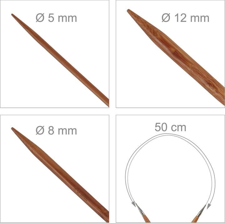 Produktbild Relaxdays 6tlg. Rundstricknadel Set