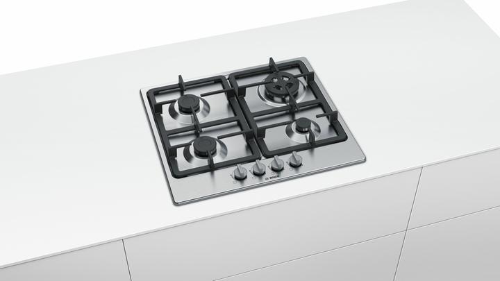 Immagine prodotto Bosch Hausgeräte Serie 4 PGH6B5B90 Piano cottura a gas integrato in acciaio inossidabile 4 Zone