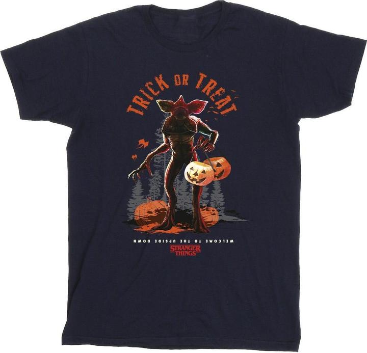 Netflix Stranger Things Trick Or Treat Demagorgon TShirt Mädchen (140, 146)