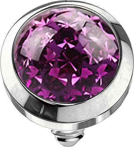 Star Piercing Dermal Anchor Kristall Kuppel violett Epoxy Schutzschicht (ohne Messing, Chirurgenstahl 316L)