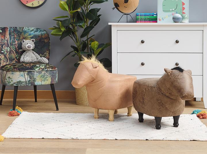 Produktbild Beliani Bilini Pufa Bestienpferdefleisch brauner Bagger