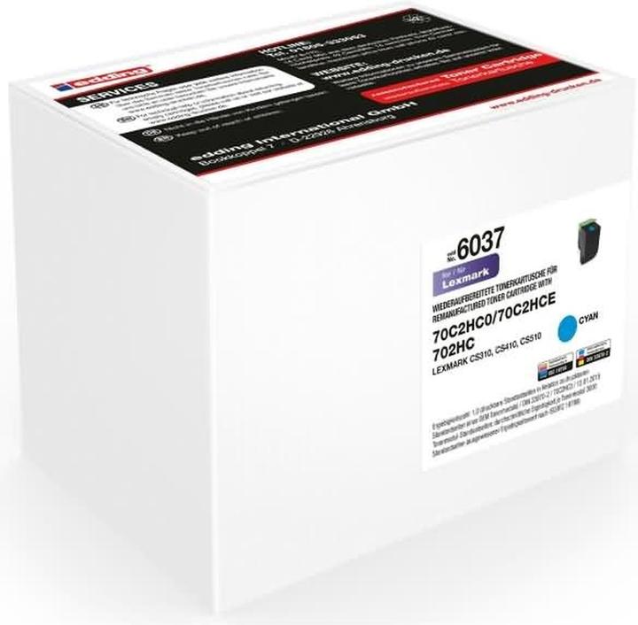 Actual product image Edding EDD-6037 cyan toner replaced LEXMARK 70C2HC0 - toner unit (C)