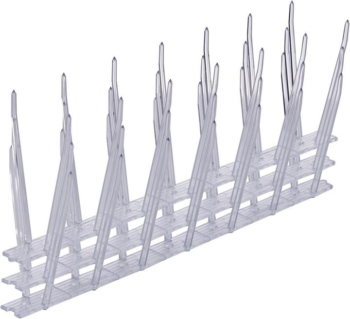 Produktbild Swissinno Taubenabwehrspikes transparentes Polycarbonat 300cm inkl. Silikonkleber