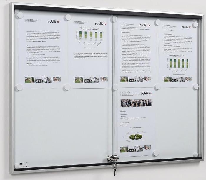 Actual product image Wsm Sliding door display case 8 x DIN A4 W920xH674mm frame square for indoor use