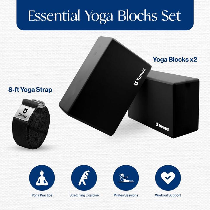Produktbild ‎Tumaz 2er-Set Yoga Block mit Yoga-Gurt