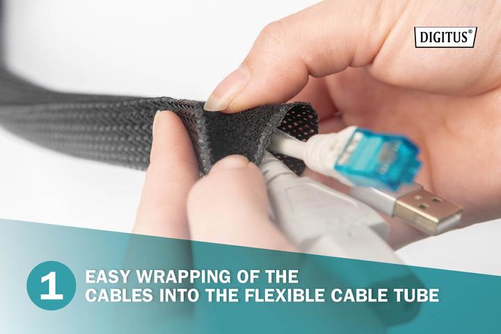 Image du produit Digitus Tube de câble flexible avec fermeture à crochets et à boucles (Gaines pour câbles, 200 cm)
