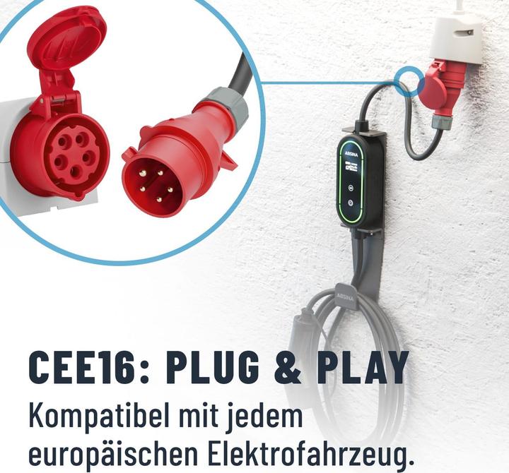 Produktbild Absina Typ 2 Ladekabel CEE (11 kW, 16 A, 6.40 m)