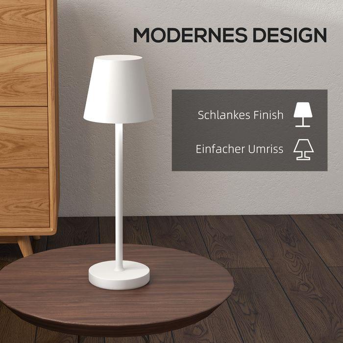 Produktbild Swisshandel24 Tischlampe Aufladbar, USB, 3 Lichtfarben, Metall, Weiss (350 lm)