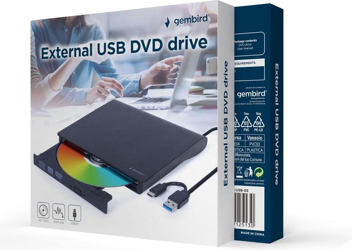 Immagine prodotto Gembird External USB DVD drive (Masterizzatore CD, Masterizzatore DVD)