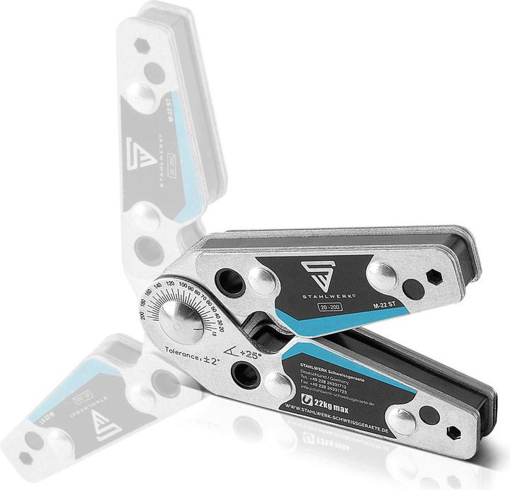 Produktbild Stahlwerk Magnet-Schweisswinkel einstellbare Winkeln 20° - 200° 22 kg / 48 lbs