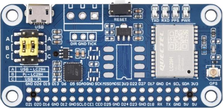 Produktbild WaveShare GPS-RTK Rover LC29H(DA) Dual-band L1+L2 für Raspberry Pi