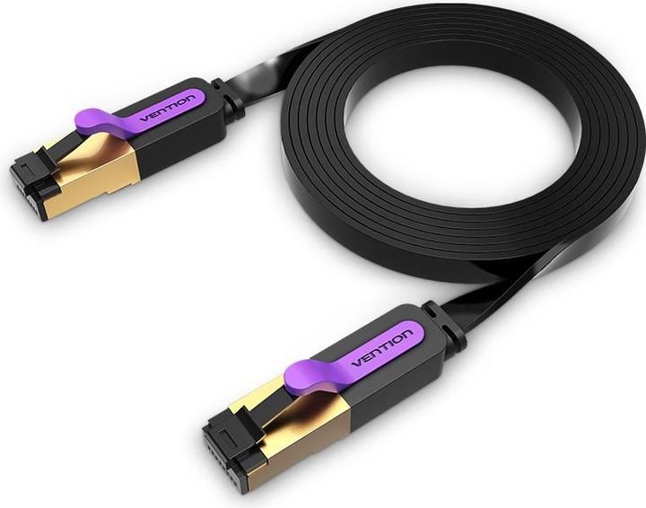 Actual product image Vention Flat UTP Category 7 Network Cable ICABK 8m Black (UTP, CAT7, 8 m)