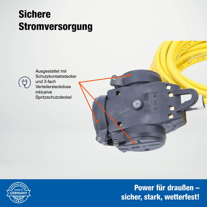 Produktbild As - Schwabe Verlängerungsleitung mit 3-fach Verteilersteckdose (3 x, CEE 7/3, 5 m)