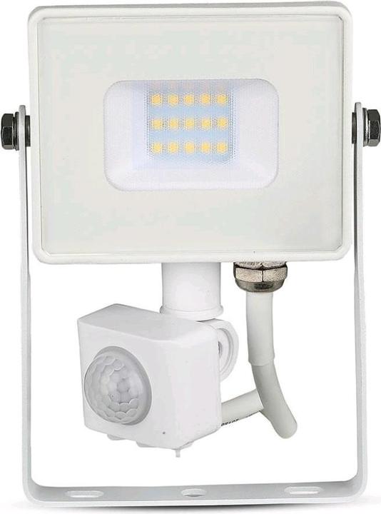 Produktbild V-TAC VT10SW 10W LED Sensor Fluter SAMSUNG Chip Abschaltfunktion Weiss Gehäuse 6400K (800 lm)