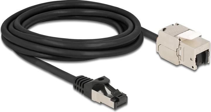 Produktbild Delock Kabel RJ45 Stecker zu Keystone Modul RJ45 Buchse Cat.6A 3 m schwarz (S/FTP, CAT6, 3 m)