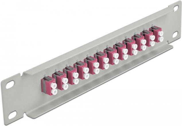 Produktbild Delock 10? LWL Patchpanel 12 Port LC Duplex violett 1 HE grau