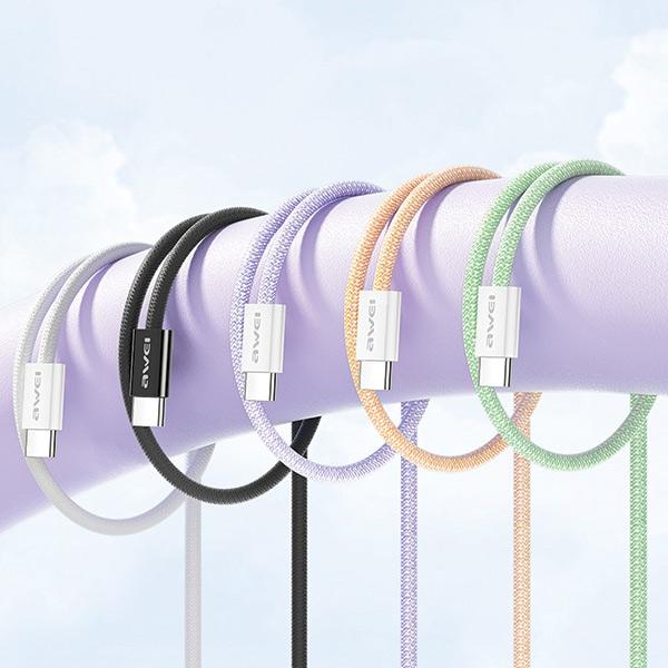 Actual product image Awei cable CL-219T USB-C na USB-C 60W biały/white iPhone 15 (USB 3.2 Gen 1, 60 W)