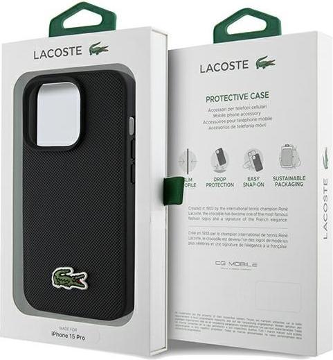 Produktbild Lacoste LCHMP15LPVCK iPhone 15 Pro 6.1" czarny/black hardcase Iconic Petit Pique MagSafe (Apple iPhone 15 Pro)