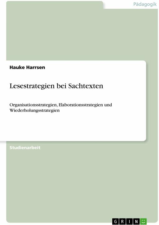 Image du produit Lesestrategien bei Sachtexten (Allemand, Hauke Harrsen, 2018)