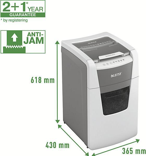 Actual product image Leitz Shredder IQ Autofeed Office 150 micro cut 2 x 15 mm 44 l Number of sheets (max.): Security (Microcut)