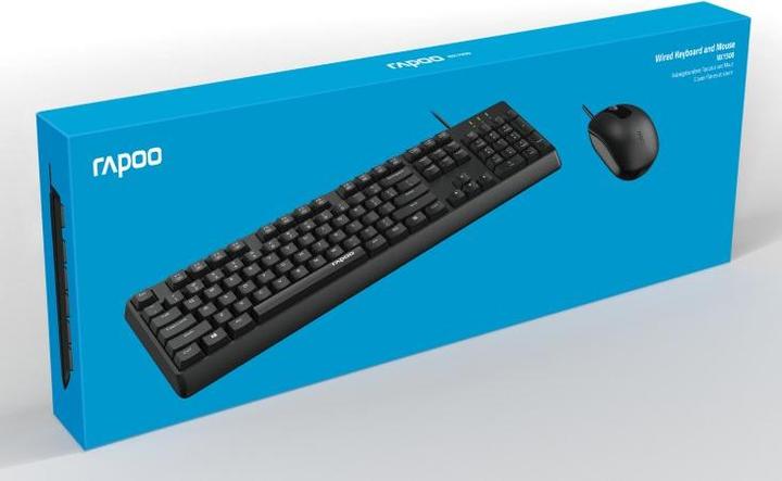 Image du produit Rapoo Kabelgebundenes Kombo Set "NX1500", Schwarz, QWERTZ (DE, Filaire)