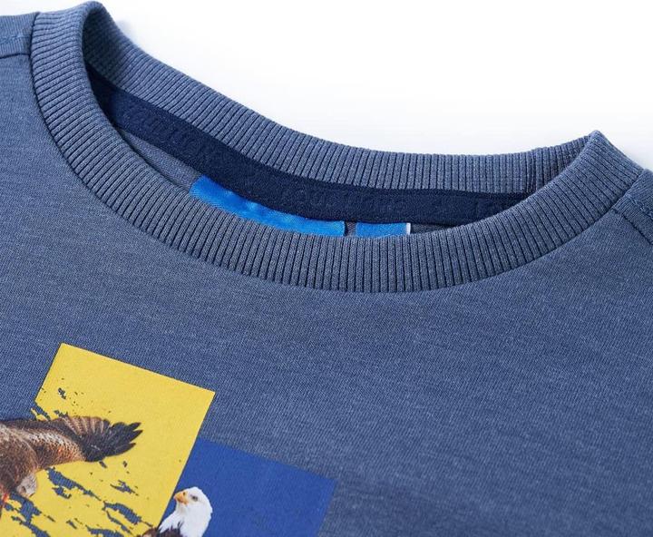 Immagine prodotto VidaXL Camicia da bambino a maniche lunghe blu melange 104,Materiale: 60 (104)