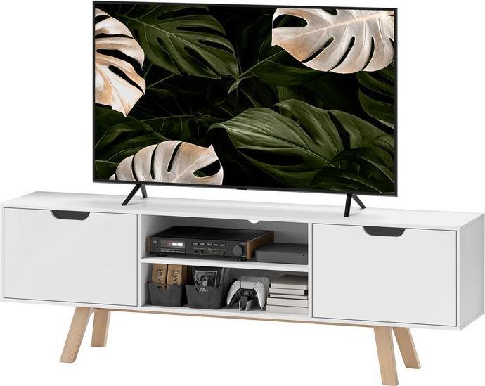 Actual product image Swisshandel24 TV-Schrank, Fernsehtisch für Fernseher bis zu 65 Zoll, Lowboard mit 2 Schränken