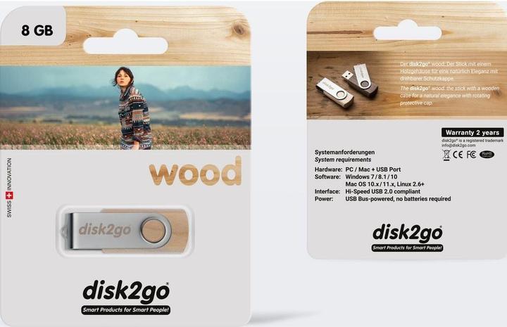 Actual product image Disk2go wood (8 GB, USB-A)