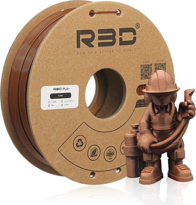 Image du produit R3D Filament PLA+ Marron Café 1.75mm 1Kg (PLA+ LECTURE, 1.75 mm, 1000 g, Marron)