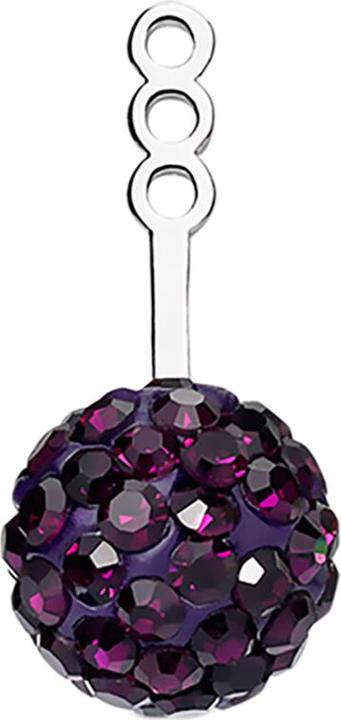 Star Piercing Ohrring Ear Jacket silber mit Kristallkugel violett