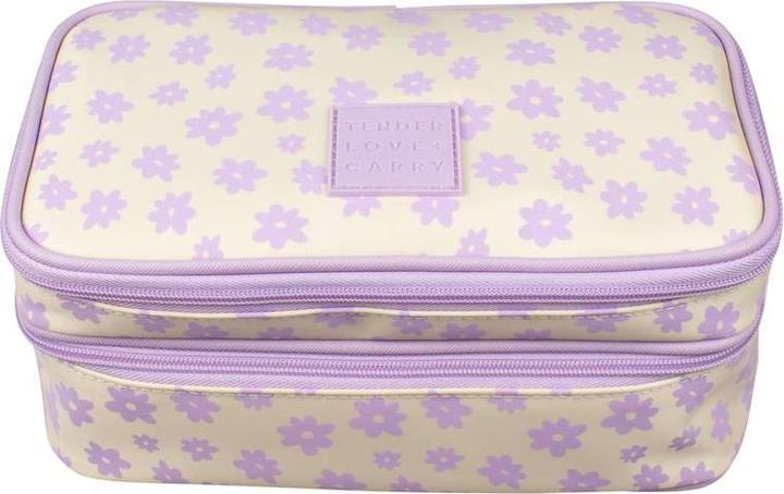 Tender Love + Carry Lilac Cream Daisy Fun Double Zip Utility